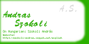 andras szokoli business card