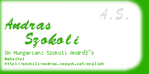 andras szokoli business card